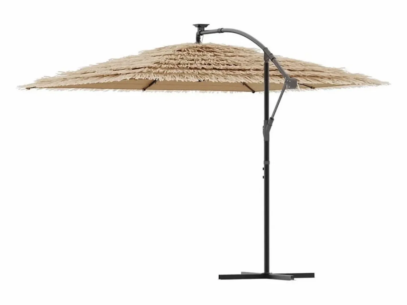 Garden Furniture Sombrilla|Zarvir Sombrilla de jardín con LEDs poste acero marrón 290x290x238 cm