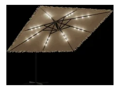 Garden Furniture Sombrilla|Zarvir Sombrilla de jardín con LEDs poste acero marrón 290x290x238 cm