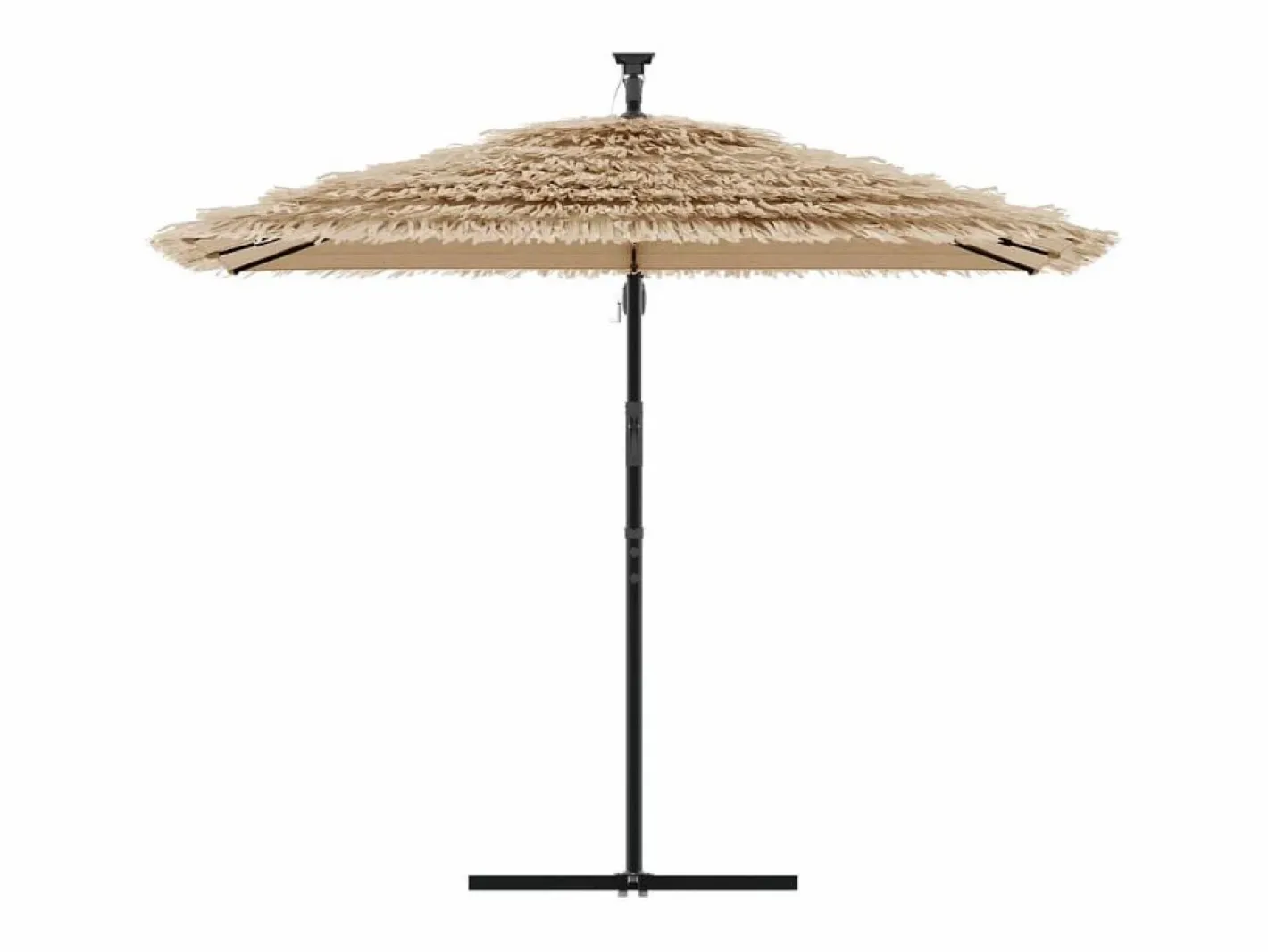 Garden Furniture Sombrilla|Zarvir Sombrilla de jardín con LEDs poste acero marrón 269x269x235 cm