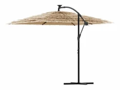 Garden Furniture Sombrilla|Zarvir Sombrilla de jardín con LEDs poste acero marrón 269x269x235 cm