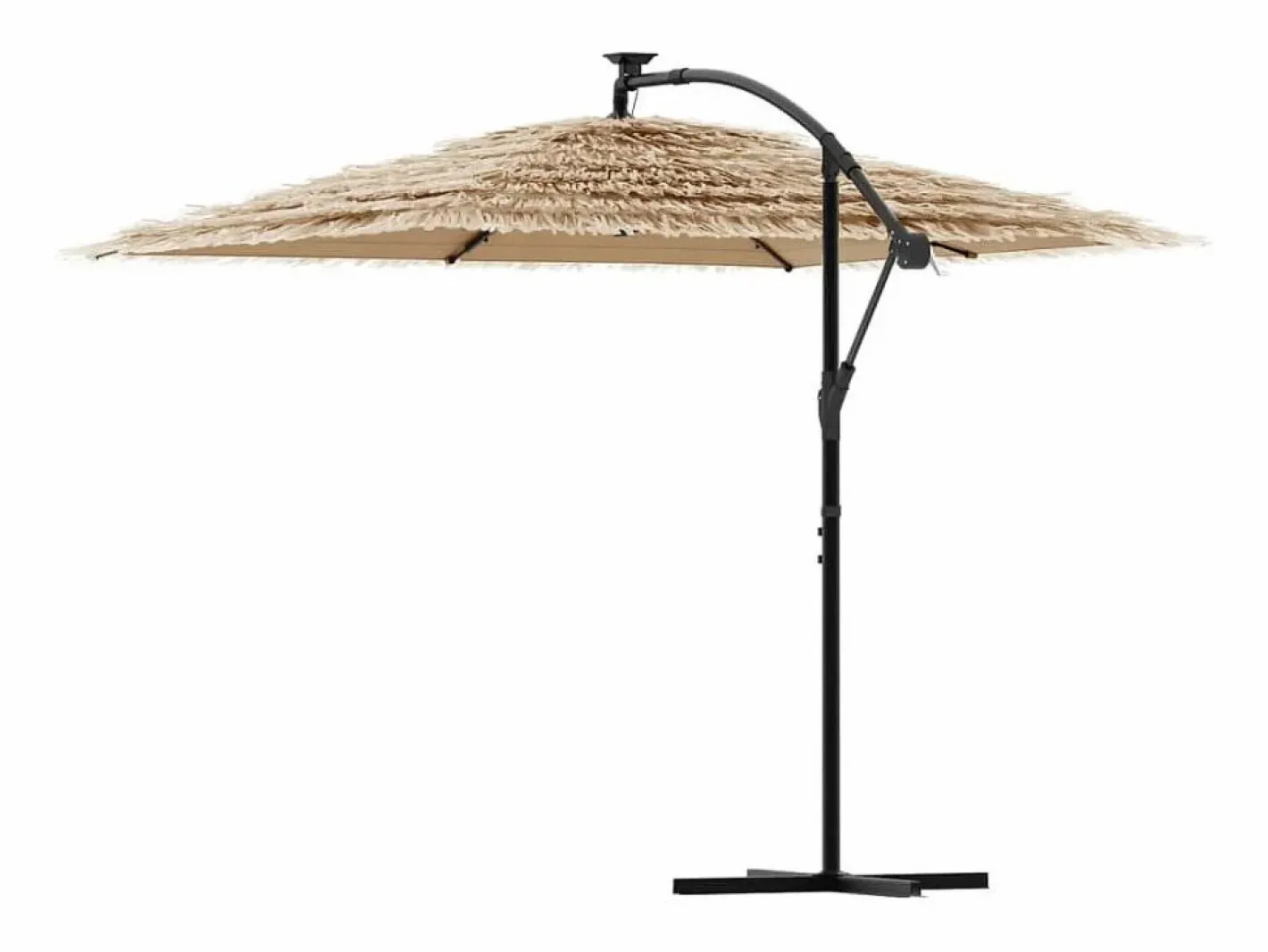 Garden Furniture Sombrilla|Zarvir Sombrilla de jardín con LEDs poste acero marrón 269x269x235 cm