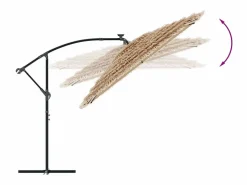 Garden Furniture Sombrilla|Zarvir Sombrilla de jardín con LEDs poste acero marrón 269x269x235 cm